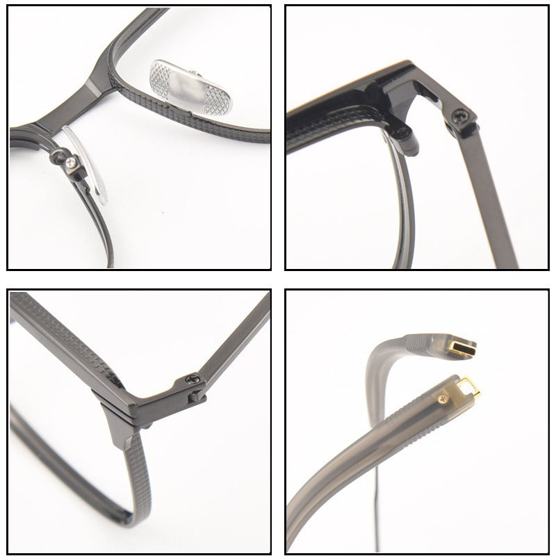 Pure Titanium Square Glasses for Men & Women | Ultra-Light Business Prescription Optical Frame LSA104
