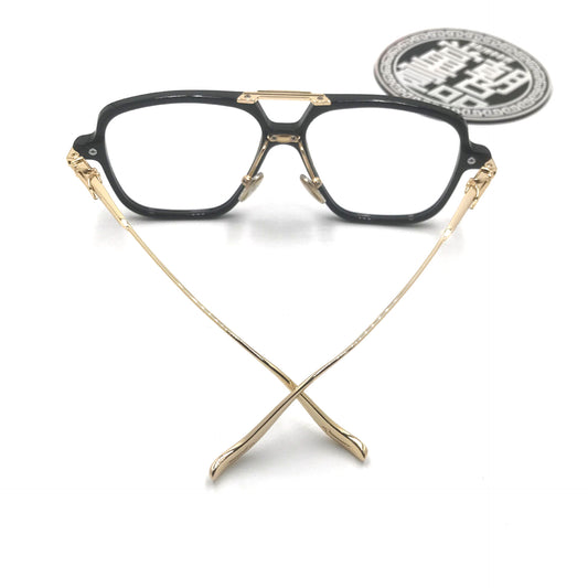 Chrome Hearts-Style Square Aviator Acetate Glasses 57mm Double Bridge Navigator Optical Frame CH8182