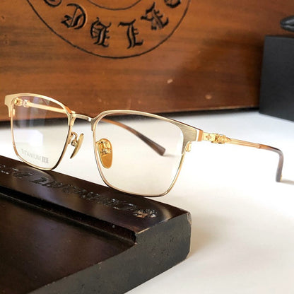 Gothic Titanium Square Eyeglasses for Men & Women – Designer Full-Rim Optical Frame CH8059