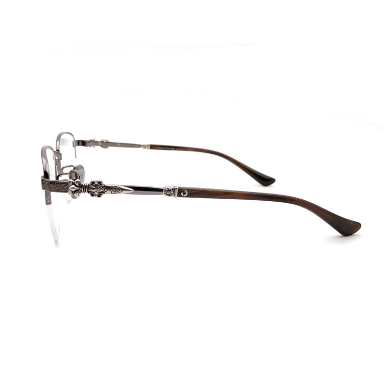 Gothic Titanium Semi-Rimless Square Glasses for Men & Women – CH8088