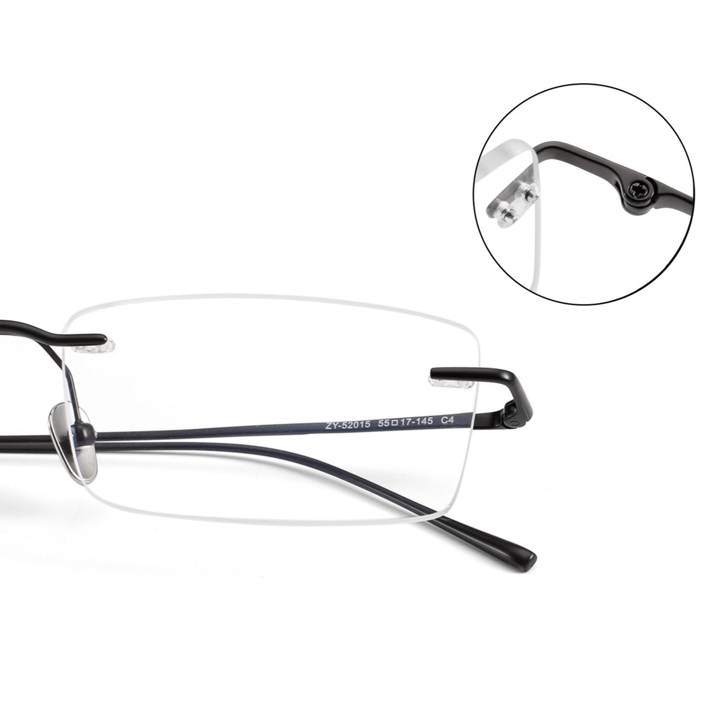 Ultra-Light Pure Titanium Rimless Glasses for Men | Business Prescription Optical Frame with Photochromic Lens Option 52015