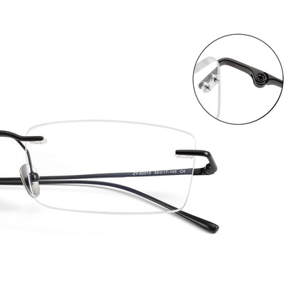 Ultra-Light Pure Titanium Rimless Glasses for Men | Business Prescription Optical Frame with Photochromic Lens Option 52015