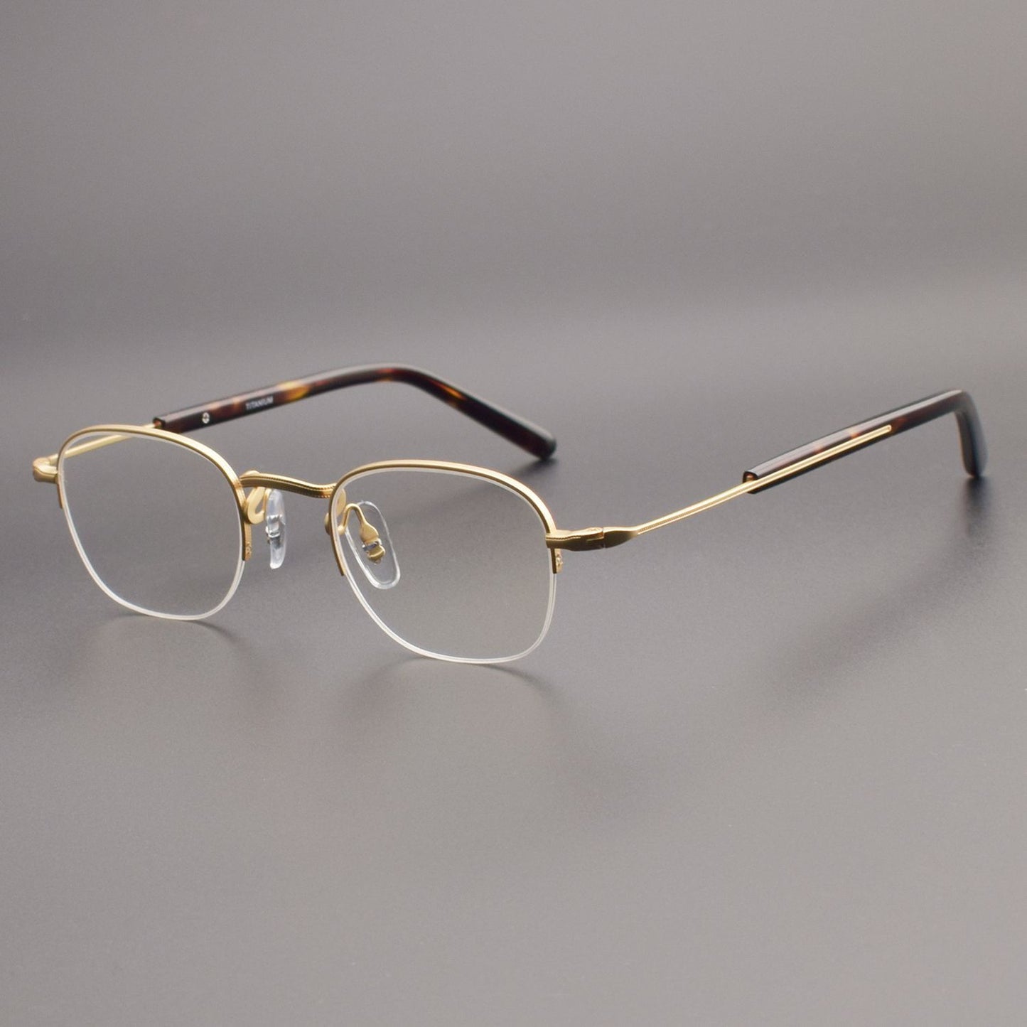 GMS-112 Titanium Semi-Rimless Square Glasses – MASUNAGA Same Style Japanese Small Frame