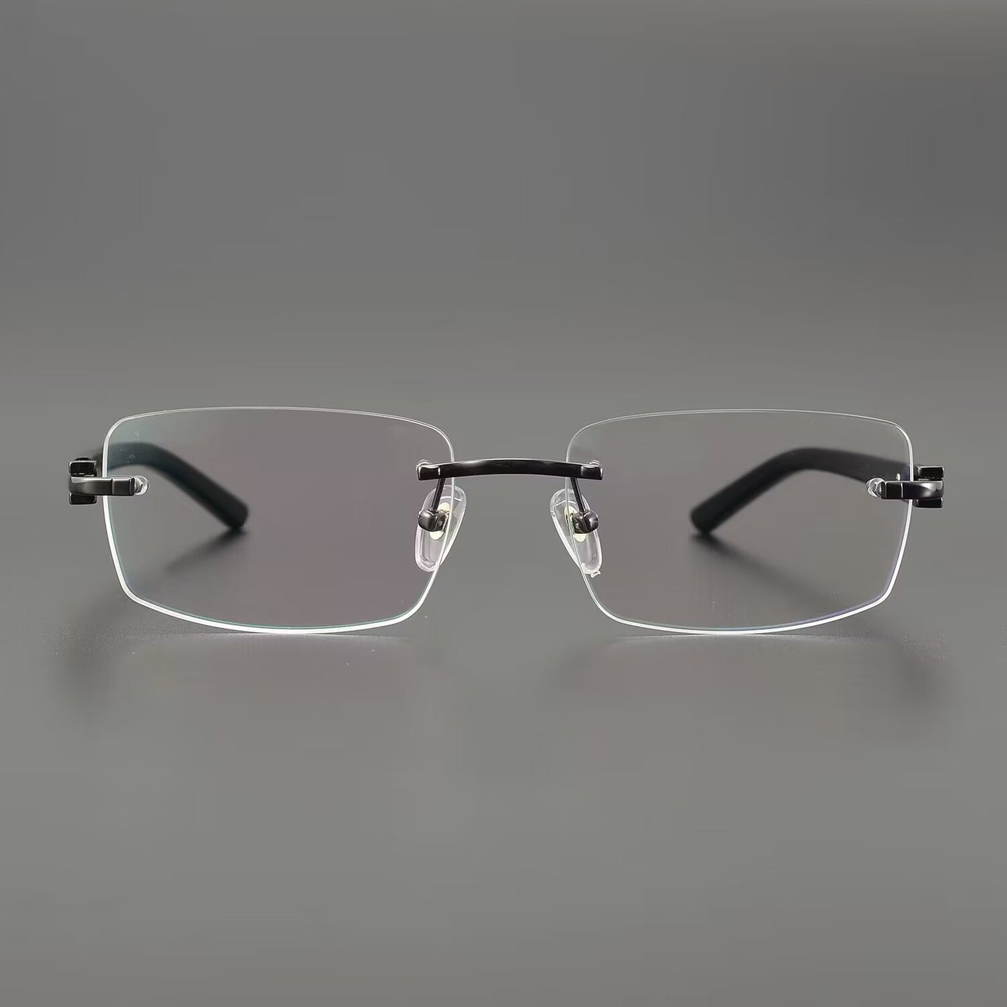 Cartier-Style Pure Titanium Rimless Glasses with Acetate Temples Business Prescription Optical Frame – CT0287O