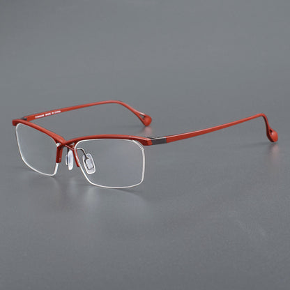 ZY-222 Okuyama Same Style Titanium Semi-Rimless Glasses – Lightweight Business Eyewear with Hollow Design, Half Frame Prescription Ready