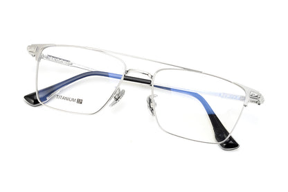 Chrome Hearts-Style Double Bridge Titanium Glasses Square Eyeglasses Lightweight Full Rim Prescription Frame CH5401