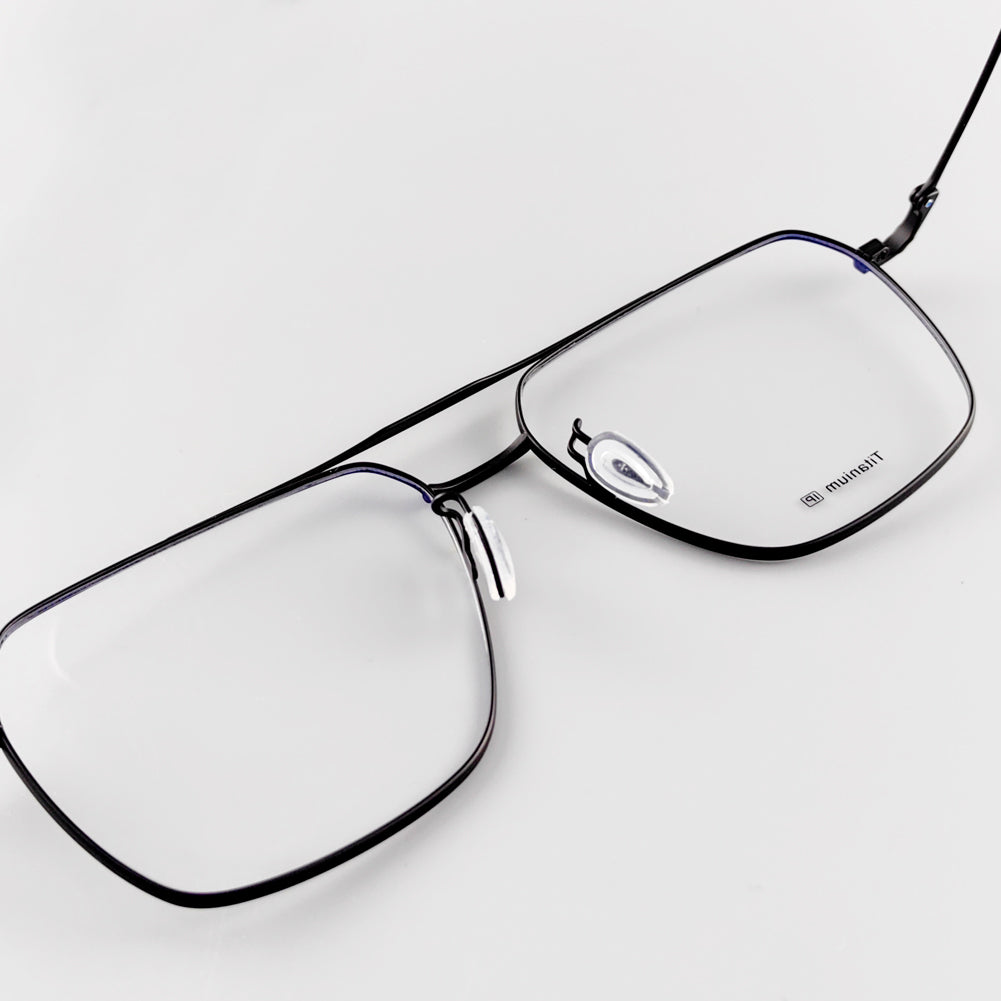Pure Titanium Double Bridge Aviator Optical Eyeglass Frames - EO-808