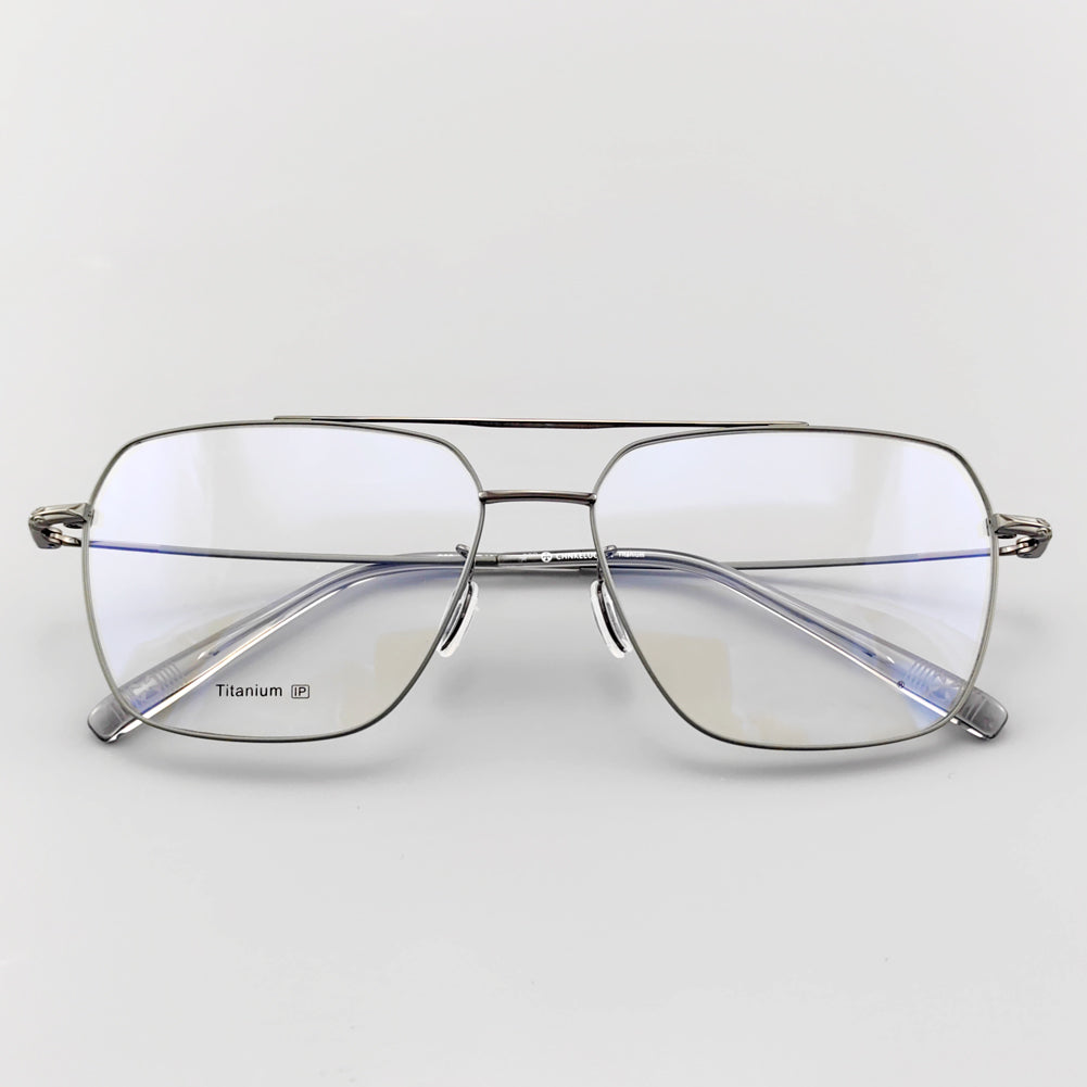 Pure Titanium Double Bridge Aviator Optical Eyeglass Frames - EO-808