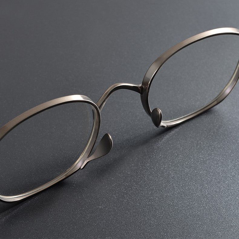 KameManNen Style 114 Pure Titanium Rectangular Eyeglass Frame | Lightweight Full Rim Glasses for High Prescription & Daily Wear
