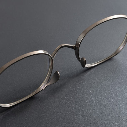 KameManNen Style 114 Pure Titanium Rectangular Eyeglass Frame | Lightweight Full Rim Glasses for High Prescription & Daily Wear