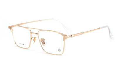 Chrome Hearts-Style Double Bridge Titanium Glasses Square Eyeglasses Lightweight Full Rim Prescription Frame CH5401