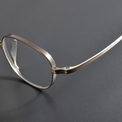 KameManNen Style 114 Pure Titanium Rectangular Eyeglass Frame | Lightweight Full Rim Glasses for High Prescription & Daily Wear