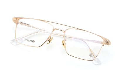 Chrome Hearts-Style Double Bridge Titanium Glasses Square Eyeglasses Lightweight Full Rim Prescription Frame CH5401