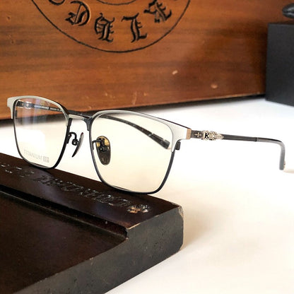 Gothic Titanium Square Eyeglasses for Men & Women – Designer Full-Rim Optical Frame CH8059