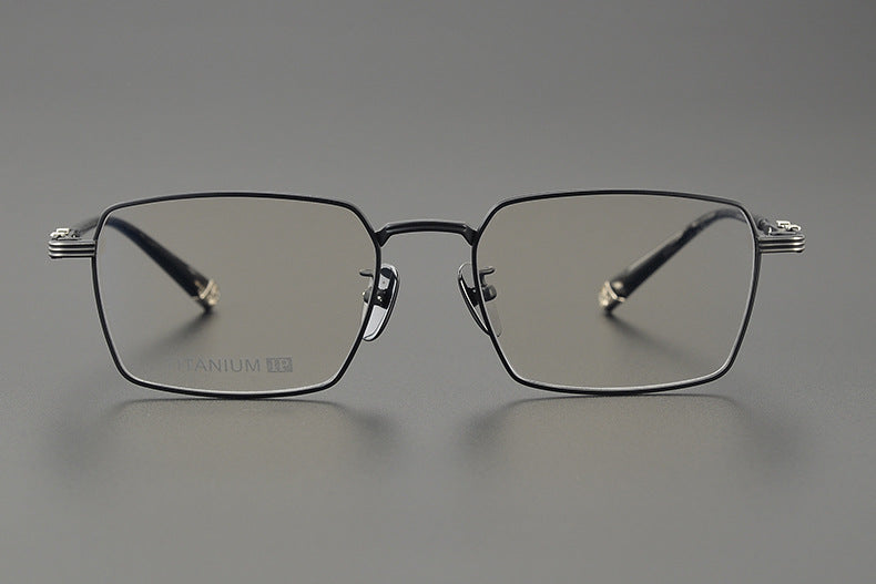 CH8163 Chrome Hearts Style Men’s Titanium Eyeglass Frame – Oversized Square Optical Glasses for Large Faces, Anti-Blue Light & Prescription Ready