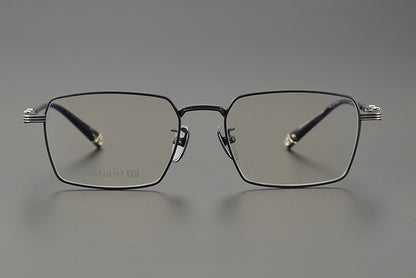 CH8163 Chrome Hearts Style Men’s Titanium Eyeglass Frame – Oversized Square Optical Glasses for Large Faces, Anti-Blue Light & Prescription Ready