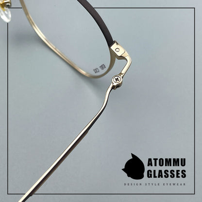 Ultra-Light Titanium Women’s Eyeglasses | Pure Titanium Geometric Full-Rim Frame | Designer Lightweight Optical Glasses for High Prescription - EO-6787