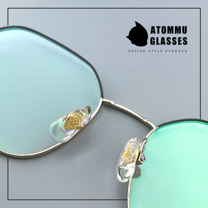 Ultra-Light Titanium Women’s Eyeglasses | Pure Titanium Geometric Full-Rim Frame | Designer Lightweight Optical Glasses for High Prescription - EO-6787