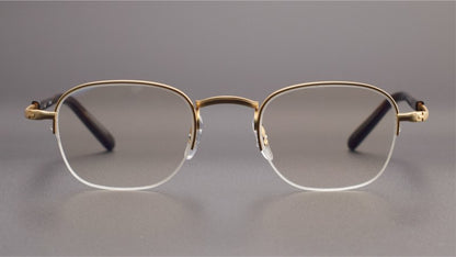 GMS-112 Titanium Semi-Rimless Square Glasses – MASUNAGA Same Style Japanese Small Frame