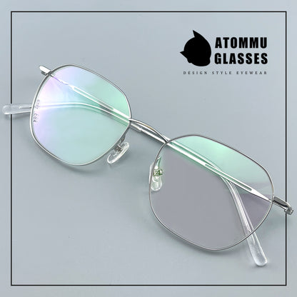 Ultra-Light Titanium Women’s Eyeglasses | Pure Titanium Geometric Full-Rim Frame | Designer Lightweight Optical Glasses for High Prescription - EO-6787