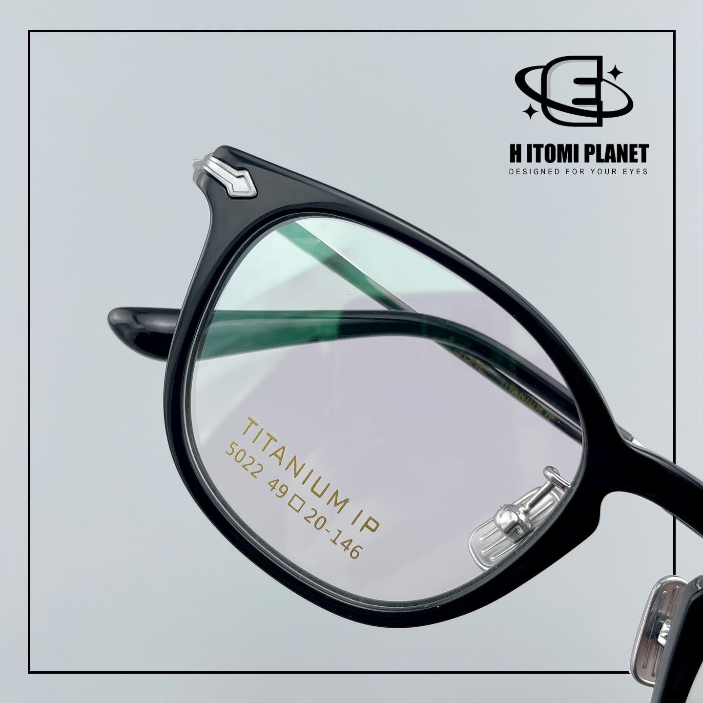 Vintage Panto Titanium & Acetate Eyeglasses | Designer Pear Shape Optical Frame for High Prescription Lenses EO-5022