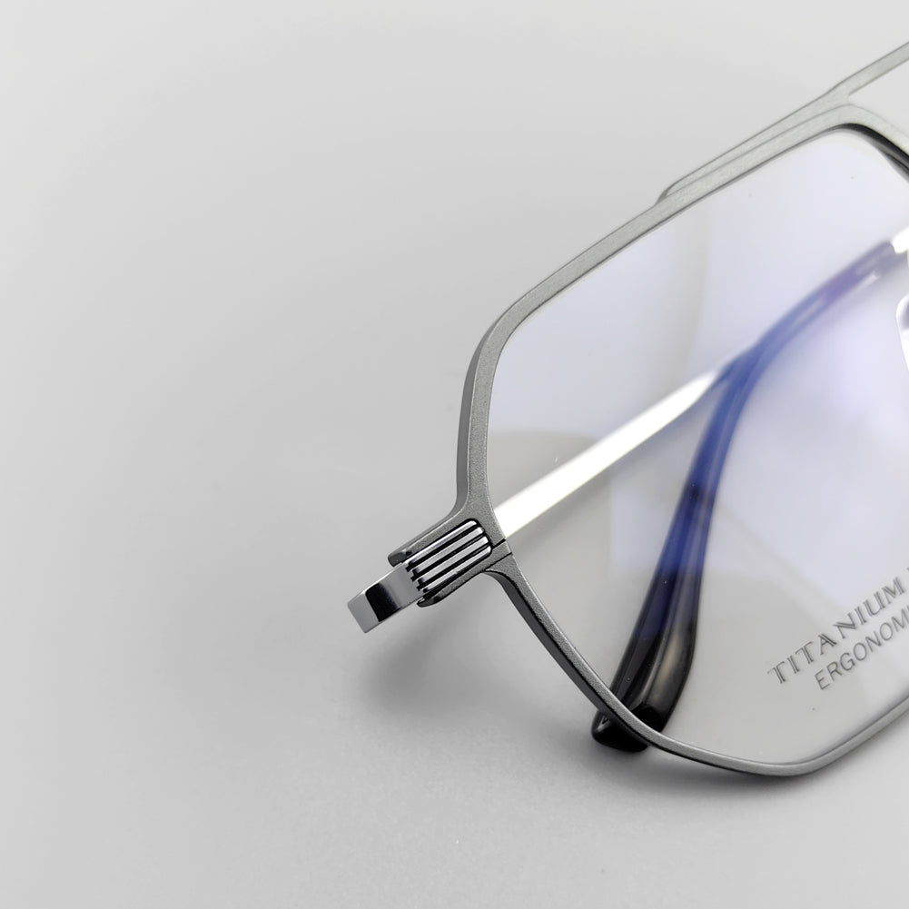 [Buy one get two] Titanium Magnetic clip-on aviator optical glasses with bonus sunglasses clip - EO-9906