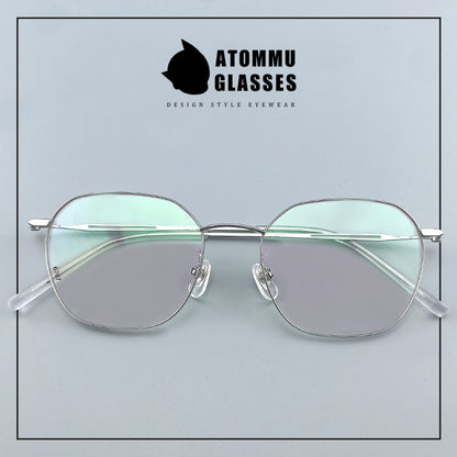 Ultra-Light Titanium Women’s Eyeglasses | Pure Titanium Geometric Full-Rim Frame | Designer Lightweight Optical Glasses for High Prescription - EO-6787