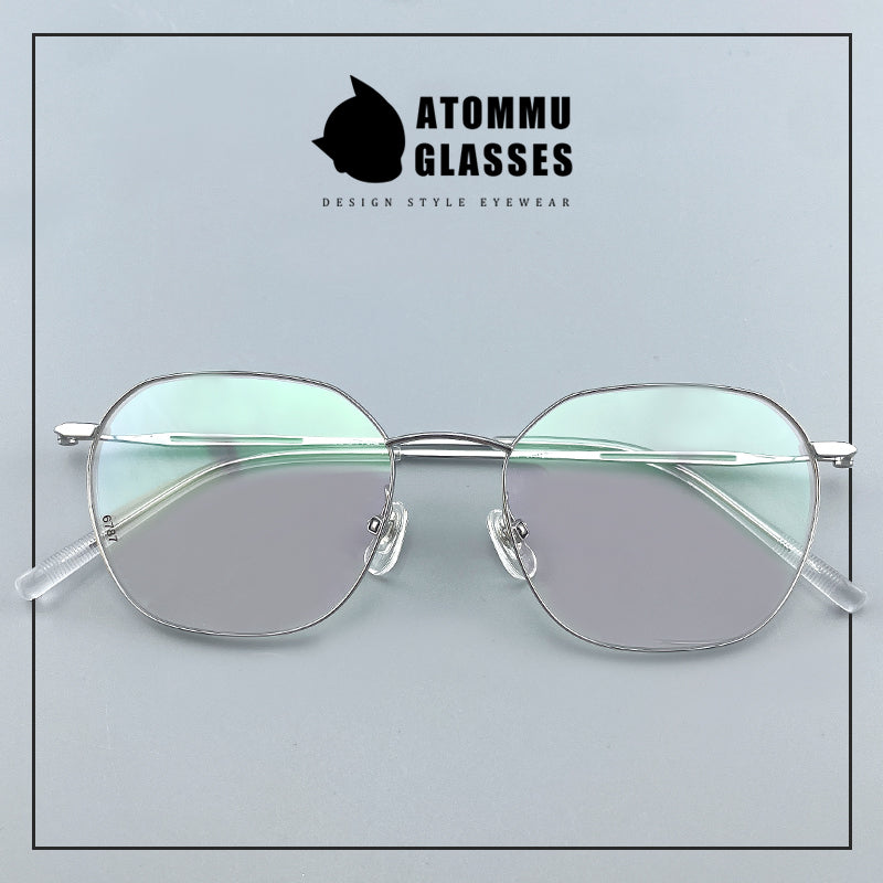 Ultra-Light Titanium Women’s Eyeglasses | Pure Titanium Geometric Full-Rim Frame | Designer Lightweight Optical Glasses for High Prescription - EO-6787