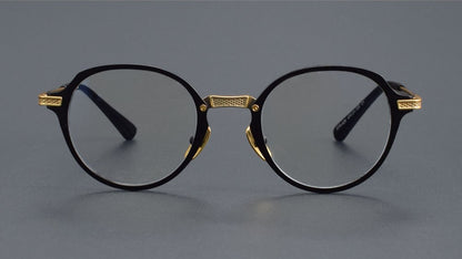 DITA Style DTX-426 Pure Titanium Full Rim Round Eyeglass Frame | Designer Optical Glasses for Men & Women | Lightweight Blue Light & Prescription Ready