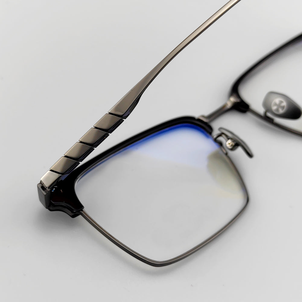 Stylish Browline Titanium Eyeglasses - Browline Frames for Optimal Comfort - EO-780