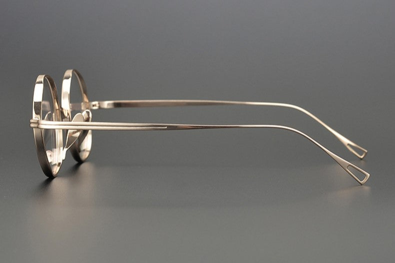 KameManNen Style 99 Round Titanium Eyeglasses Frame | Japanese Retro Small Round Glasses | Lightweight Pure Titanium Optical Frame for High Prescription & Blue Light Lenses