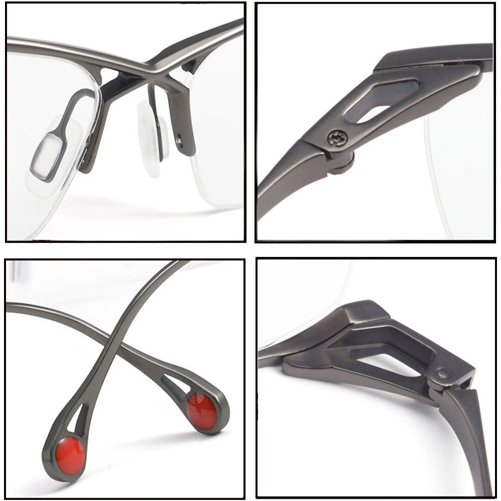 ZY-222 Okuyama Same Style Titanium Semi-Rimless Glasses – Lightweight Business Eyewear with Hollow Design, Half Frame Prescription Ready