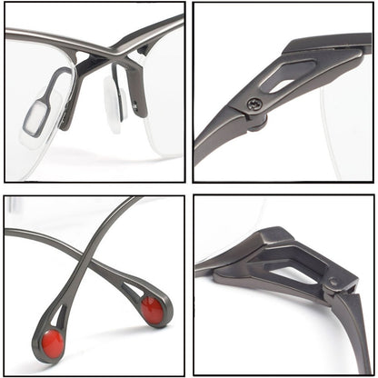 ZY-222 Okuyama Same Style Titanium Semi-Rimless Glasses – Lightweight Business Eyewear with Hollow Design, Half Frame Prescription Ready