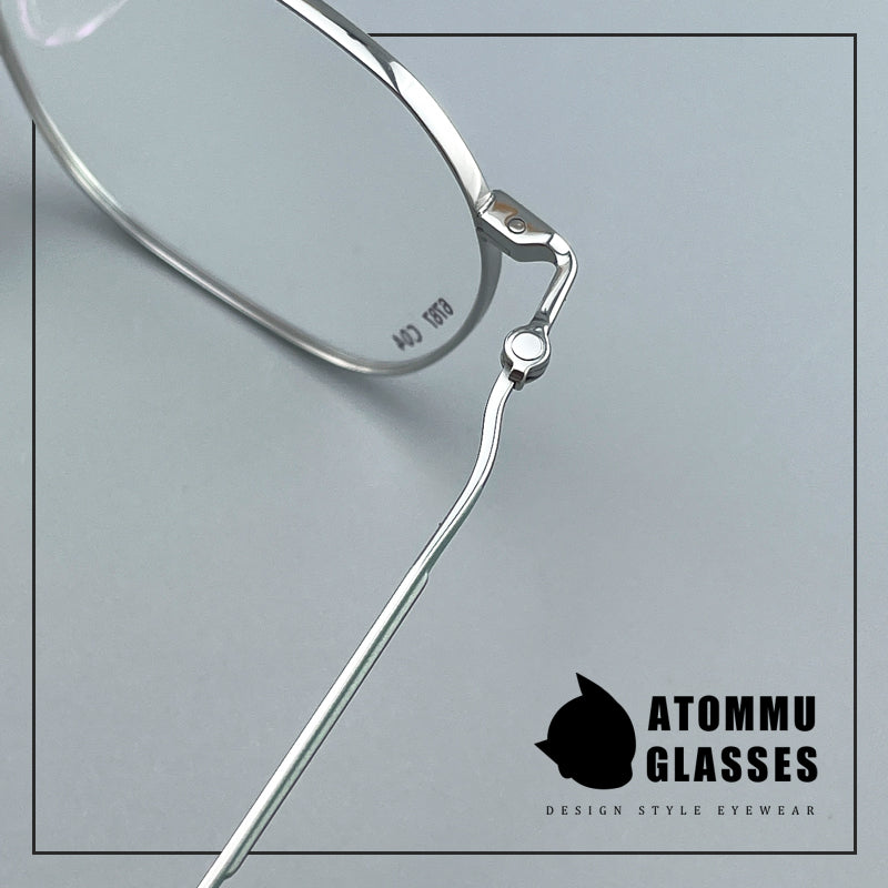 Ultra-Light Titanium Women’s Eyeglasses | Pure Titanium Geometric Full-Rim Frame | Designer Lightweight Optical Glasses for High Prescription - EO-6787