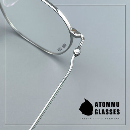 Ultra-Light Titanium Women’s Eyeglasses | Pure Titanium Geometric Full-Rim Frame | Designer Lightweight Optical Glasses for High Prescription - EO-6787