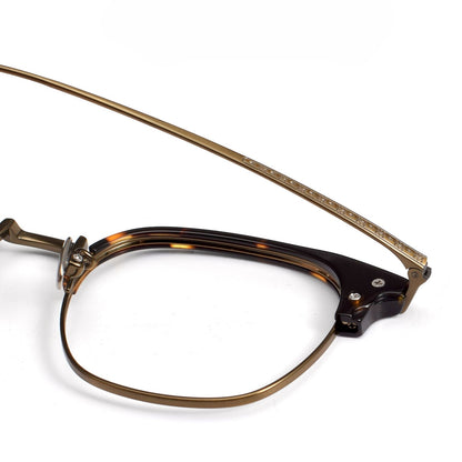 Naito Kumahachi Inspired Pure Titanium Browline Glasses with Acetate Top Frame – Vintage Retro Eyewear N028