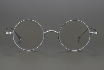 KameManNen Style 99 Round Titanium Eyeglasses Frame | Japanese Retro Small Round Glasses | Lightweight Pure Titanium Optical Frame for High Prescription & Blue Light Lenses