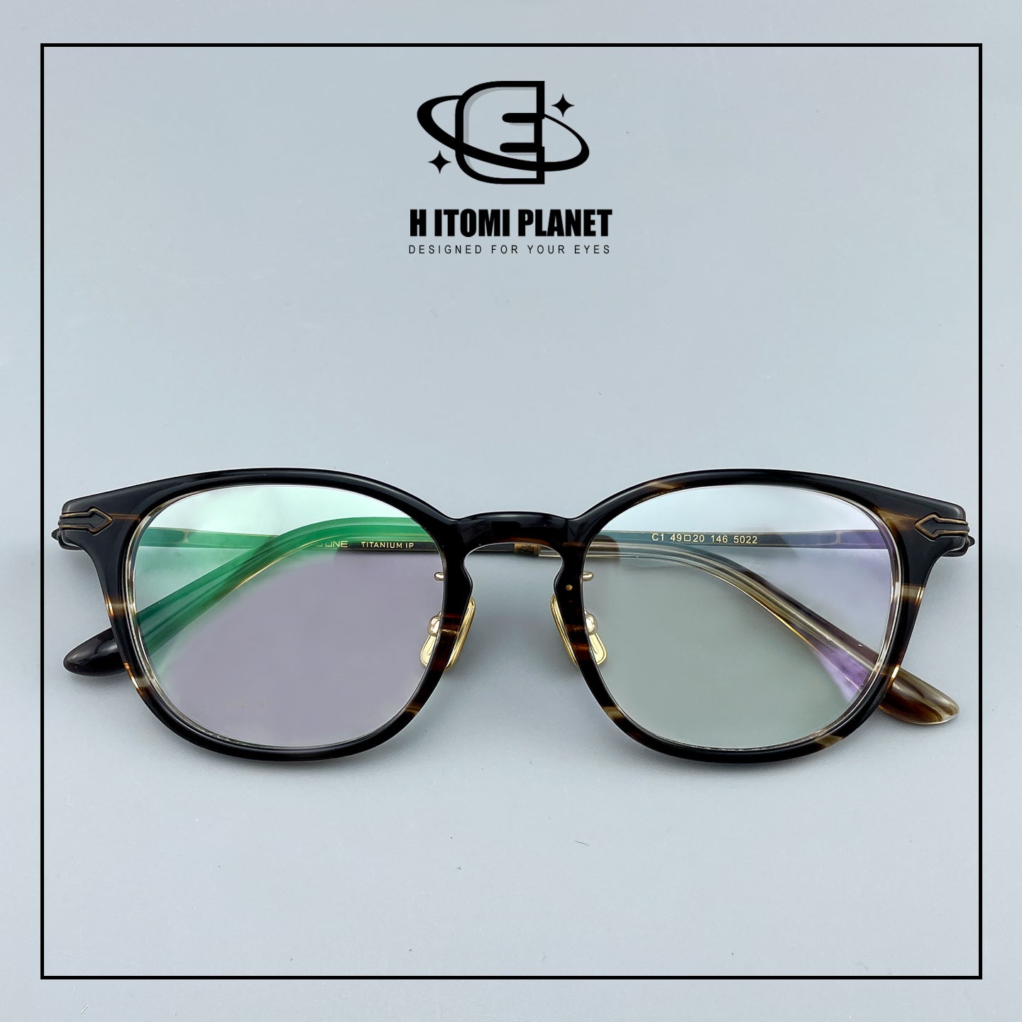 Vintage Panto Titanium & Acetate Eyeglasses | Designer Pear Shape Optical Frame for High Prescription Lenses EO-5022