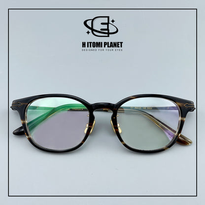 Vintage Panto Titanium & Acetate Eyeglasses | Designer Pear Shape Optical Frame for High Prescription Lenses EO-5022