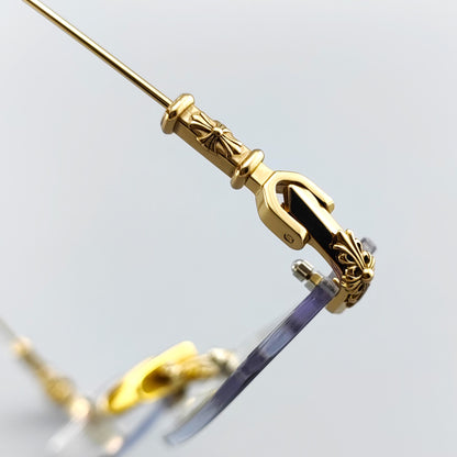 Chrome Hearts-Inspired Gothic-Style PILLS I Rimless Glasses | Handmade Titanium Alloy Eyewear | Punk Style Frames