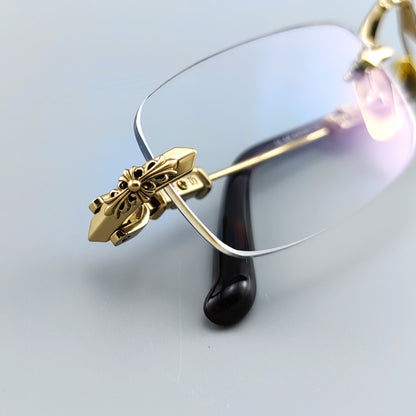 Chrome Hearts-Inspired Gothic-Style PILLS I Rimless Glasses | Handmade Titanium Alloy Eyewear | Punk Style Frames