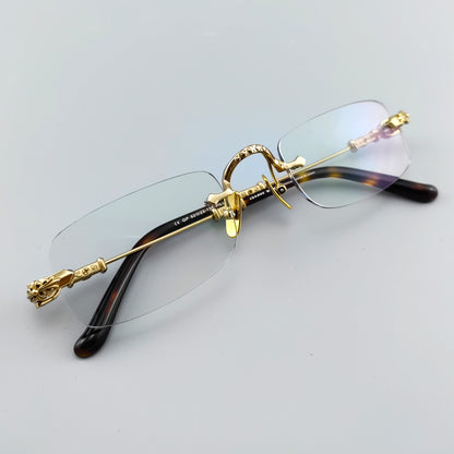 Chrome Hearts-Inspired Gothic-Style PILLS I Rimless Glasses | Handmade Titanium Alloy Eyewear | Punk Style Frames