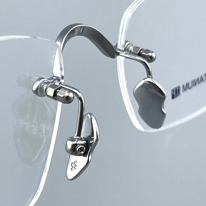 Chrome Hearts-Inspired Titanium Rimless Glasses | Retro Gothic-Style Rimless Frames for Men & Women