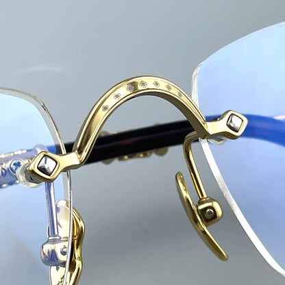 Chrome Hearts-Inspired Titanium Rimless Glasses | Retro Gothic-Style Rimless Frames for Men & Women