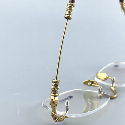Chrome Hearts-Inspired Titanium Rimless Glasses | Retro Gothic-Style Rimless Frames for Men & Women