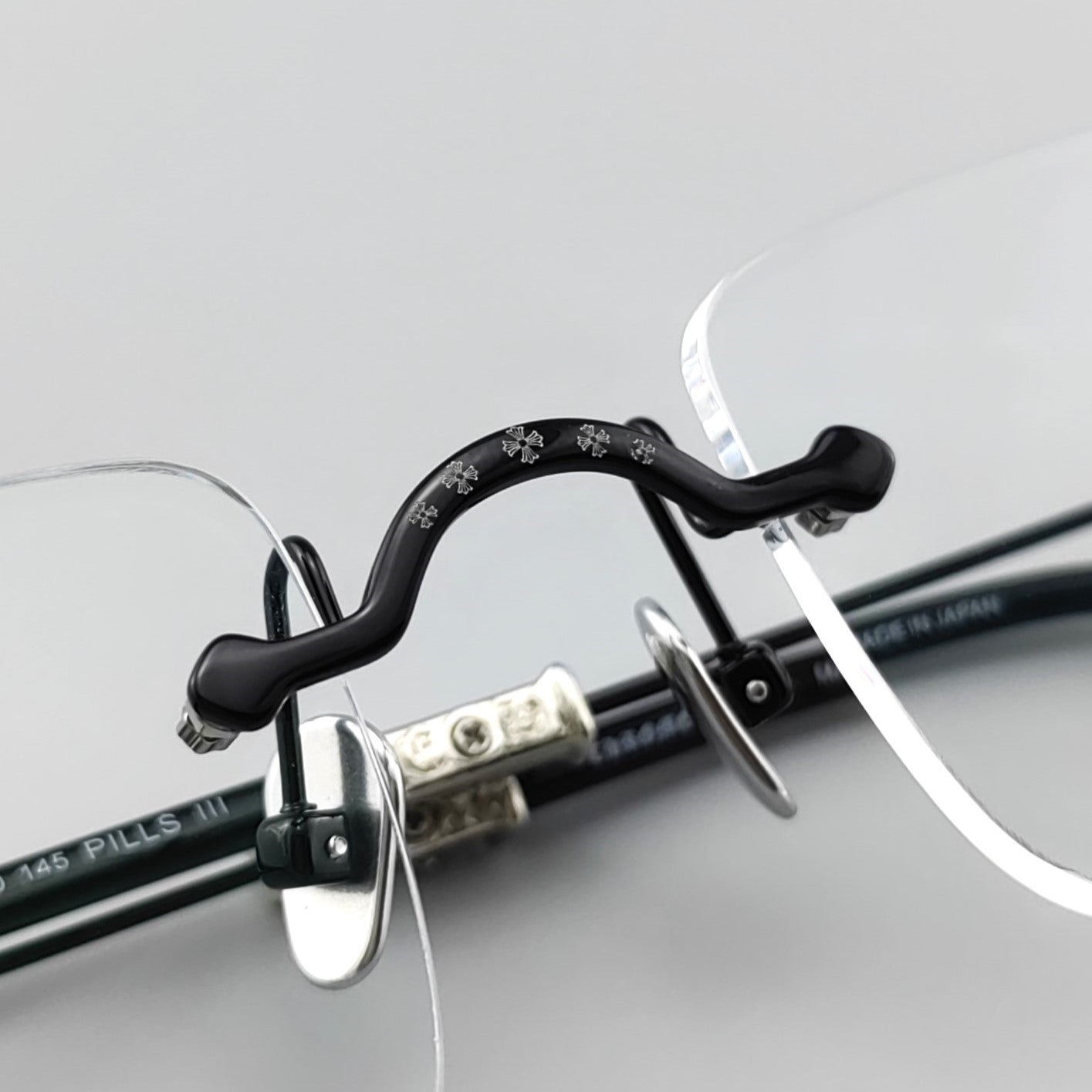 Chrome Hearts Style Pills iii Titanium Rimless Glasses | Lightweight Square Frames for Men