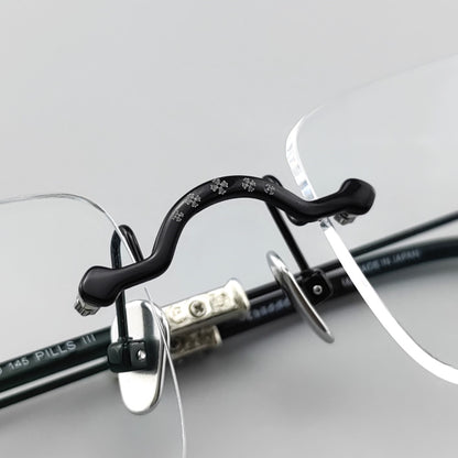 Chrome Hearts Style Pills iii Titanium Rimless Glasses | Lightweight Square Frames for Men