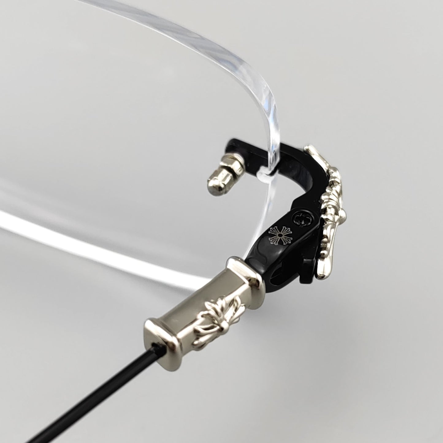 Chrome Hearts Style Pills iii Titanium Rimless Glasses | Lightweight Square Frames for Men