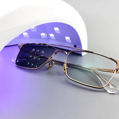 Chrome Hearts-Style Double Bridge Titanium Glasses Square Eyeglasses Lightweight Full Rim Prescription Frame CH5401