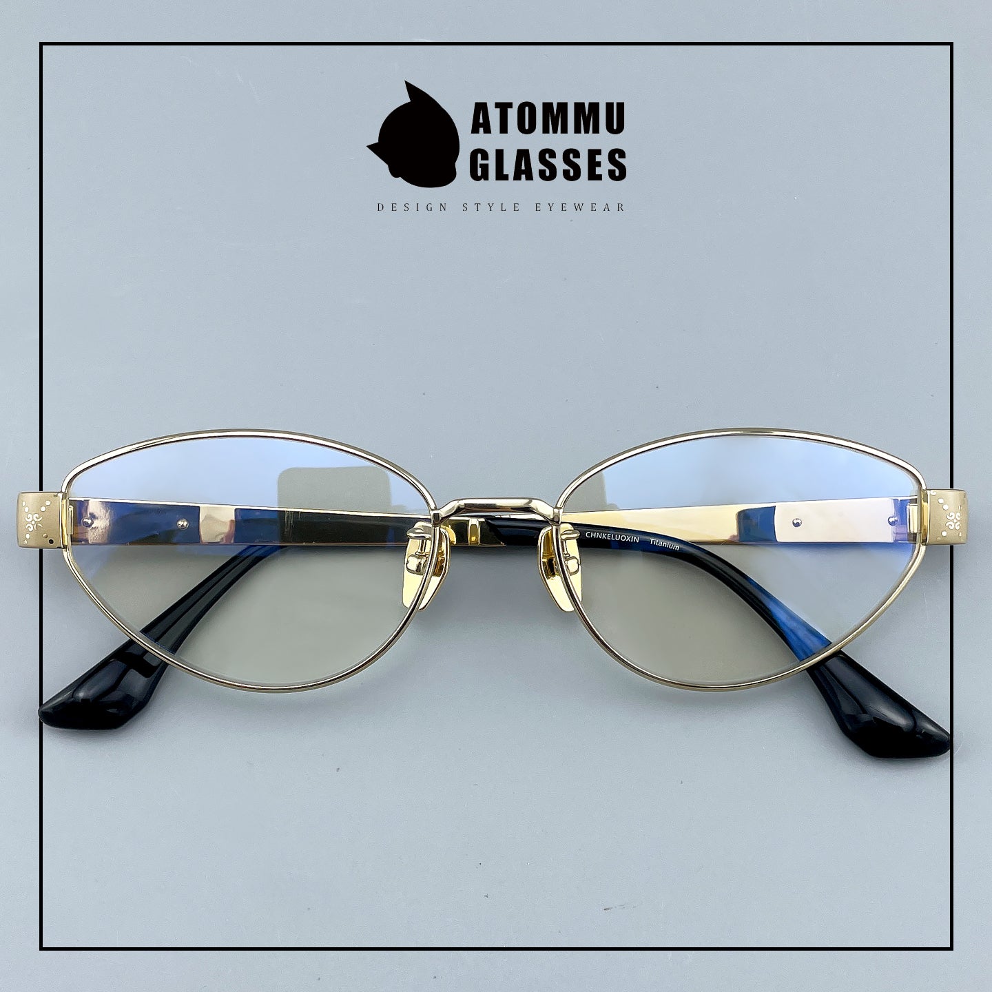 Vintage Cat Eye Titanium Glasses Frame Designer Optical Eyeglasses for Prescription, Tinted & Photochromic Lenses EO-917